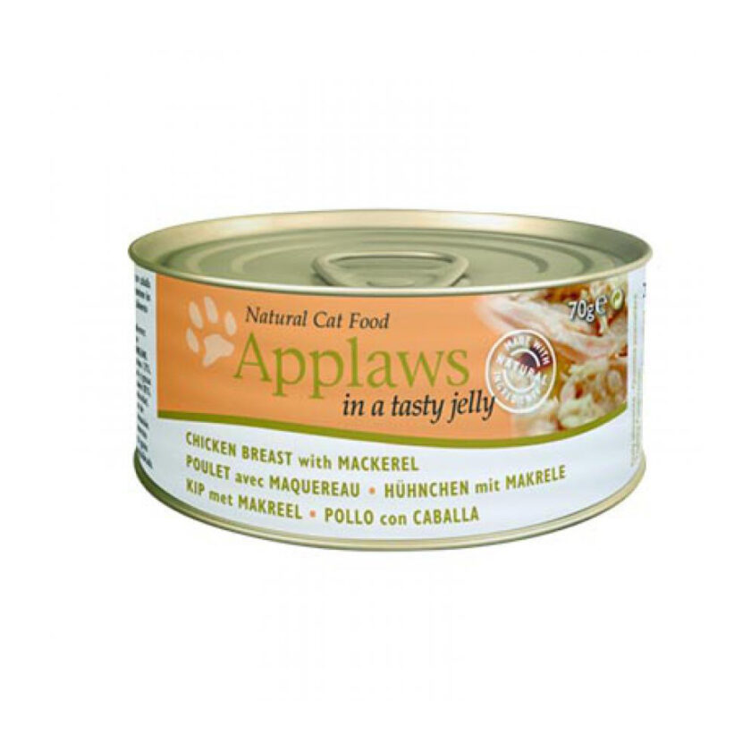 Applaws 天然貓啫喱罐頭系列 - 雞胸 + 鯖魚 (70g)