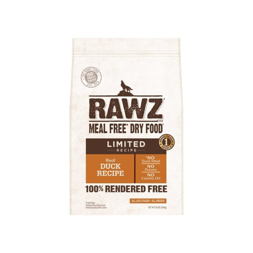 RAWZ Limited 單一動物蛋白配方 鴨肉狗糧 (不含肉粉) (20 lb)