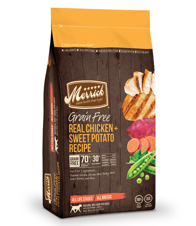 Merrick Grain Free Real Chicken & Sweet Potato Recipe 25LB
