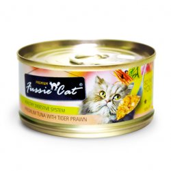 Fussie Cat Premium 高竇貓純天然貓罐頭 (吞拿魚+虎蝦) 80G