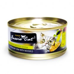 Fussie Cat Premium 高竇貓純天然貓罐頭 (吞拿魚+青口) 80G