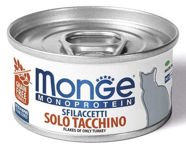 Monge 單一蛋白貓罐頭 - 100%火雞 80G
