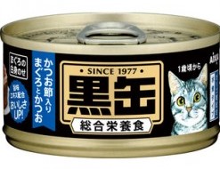 日本黑罐貓罐頭 吞拿魚+鰹魚+木魚片 80G