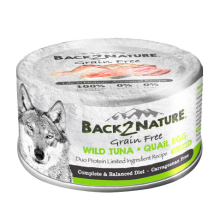 BACK2NATURE 野生吞拿魚+鵪鶉蛋 狗主食罐 Wild Tuna & Quail Egg 95g (Expiry 28 Oct 26)